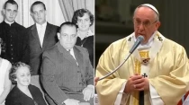 Los esposos Bergoglio y sus hijos (izq.) / Papa Francisco elevando su peticiu00f3n