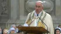 Papa Francisco en la celebración de Vísperas hoy. Foto: Captura de video / CTV
