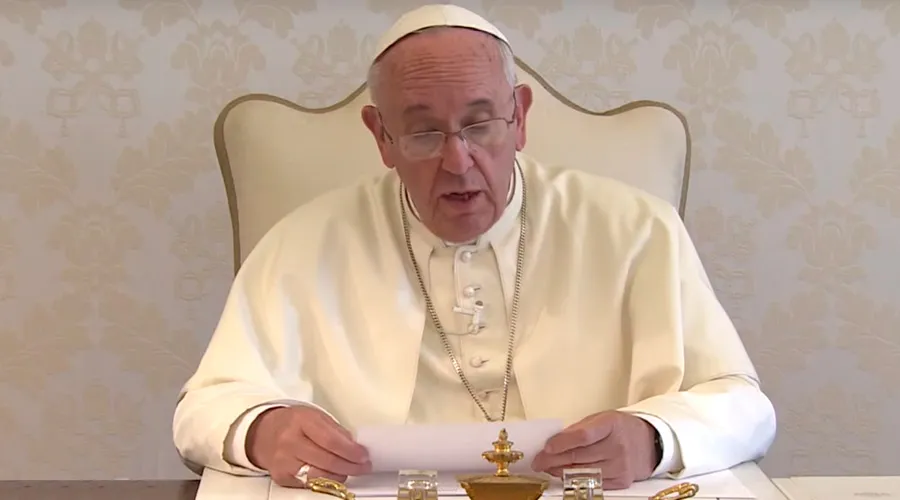El Papa Francisco durante el mensaje. Foto: Captura de Youtube
