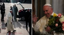 El Papa Francisco deja un arreglo floral en el altar de la Salus Populi / Foto: Daniel Ibu00e1u00f1ez