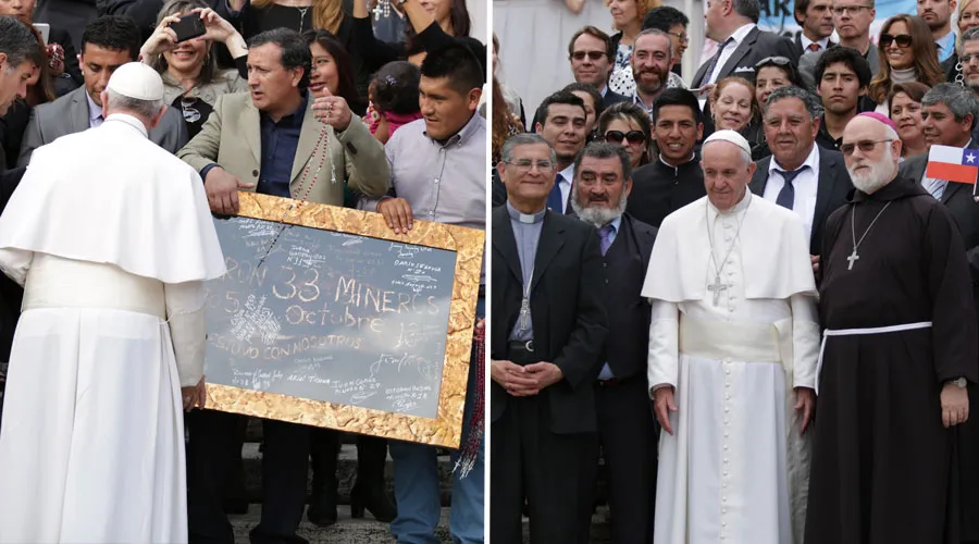 El Papa a un grupo de los 33 mineros de Chile: Ustedes sí saben qué es la esperanza