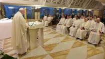 El Papa en Santa Marta. Foto: L'Osservatore Romano