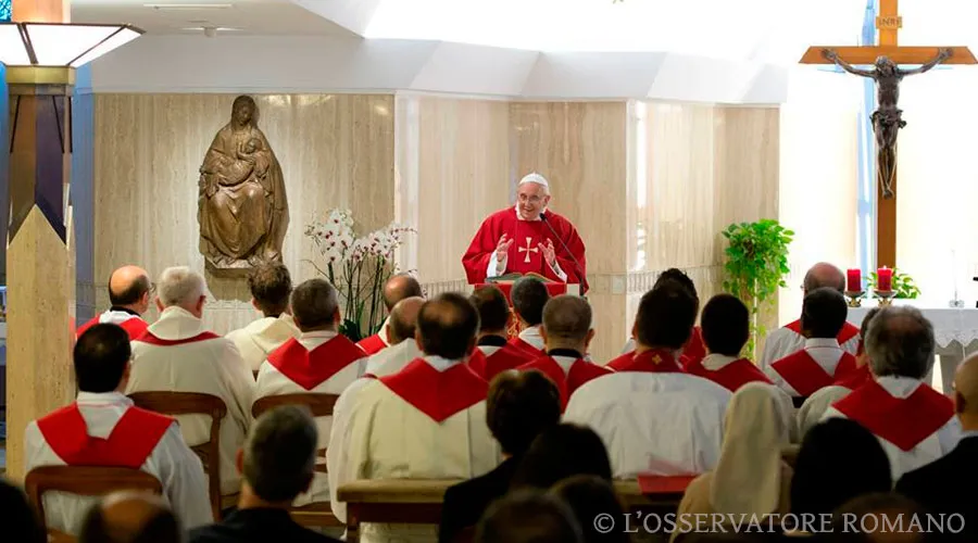 Papa Francisco en Misa en Capilla de Casa Santa Marta. Foto: L'Osservatore Romano