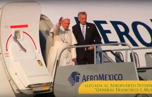 El Papa Francisco ya estu00e1 en Morelia. Captura pantalla Youtube ConelPapa 