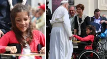 El Papa Francisco recibe regalo de niña argentina Verónica Cantero / Fotos: Daniel Ibáñez (ACI Prensa)