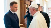 El Presidente de Polonia y el Papa Francisco. Foto L'Osservatore Romano