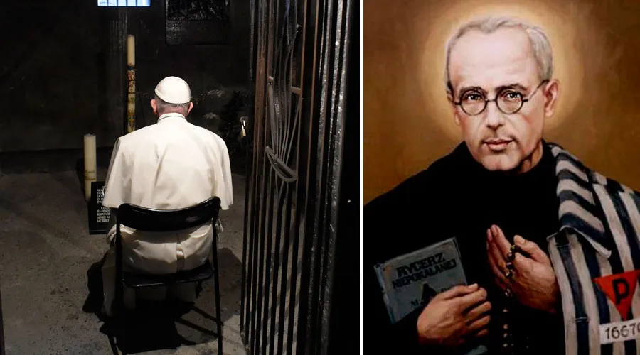 VIDEO: El Papa visita “celda del hambre” donde murió San Maximiliano Kolbe