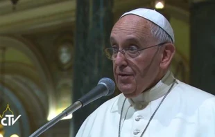 Papa Francisco en su encuentro con los Salesianos en Turu00edn. Foto: Captura de video / CTV. 