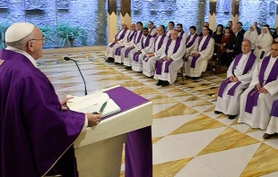 El Papa Francisco celebra Misa en la capilla de la Casa Santa Marta. Foto: L'Osservatore Romano 