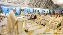 Papa Francisco en Capilla de Santa Marta. Foto: L'Osservatore Romano.