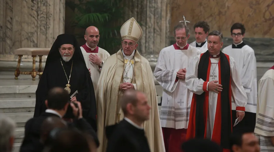 Papa Francisco durante la celebración de las Vísperas de Solemnidad de la Conversión de San Pablo / Foto: Daniel Ibáñez (ACI Prensa)