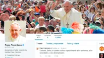 Captura de pantalla de Twitter del Papa Francisco