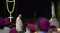 Papa Francisco en Santuario de Fátima. Foto: Daniel Ibáñez / ACI Prensa.