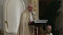 Papa Francisco en las Vísperas de la Solemnidad de la Conversión de San Pablo Apóstol / Foto: Daniel Ibáñez (ACI Prensa)