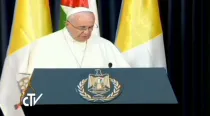 El  Papa Francisco dirige su discurso a las autoridades palestinas / Foto: Captura Youtube (CTV)