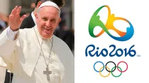 Papa Francisco. Foto: Daniel Ibáñez (ACI Prensa) / Logo Río 2016. Crédito Wikipedia