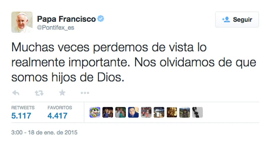 Captura de pantalla de Twitter del Papa Francisco.?w=200&h=150