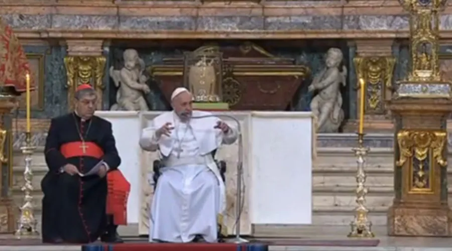 Papa Francisco en encuentro con religiosos. Foto: Captura de video / CTV.?w=200&h=150