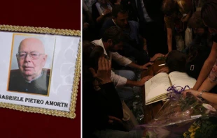 Fotos del funeral del P. Gabriele Amorth. Cru00e9dito: Daniel Ibu00e1u00f1ez (ACI Prensa) 