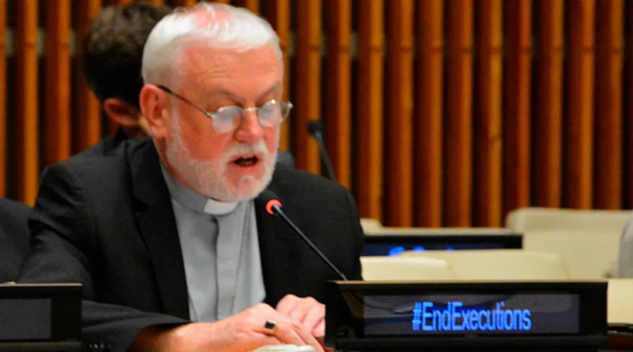 Mons. Paul Richard Gallagher en la ONU. Foto: Misión de la Santa Sede ante la ONU