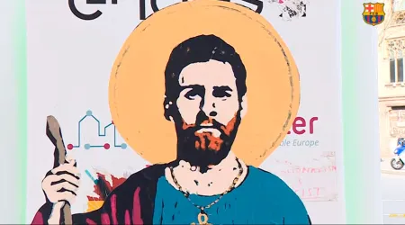Polémica por grafiti que representa a Messi como “santo” [VIDEO]