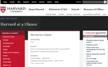 Captura sitio web Universidad de Harvard
