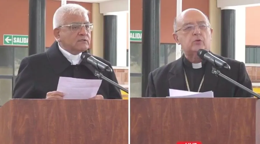 Mons. Héctor Miguel Cabrejos / Cardenal Pedro Barreto. Crédito: Facebook / Conferencia Episcopal Peruana.