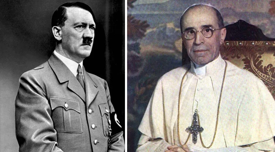 Adolf Hitler. Foto: Das Bundesarchiv (CC-BY-SA 3.0) / Papa Pío XII. Foto: Dominio Público - Wikipedia.?w=200&h=150
