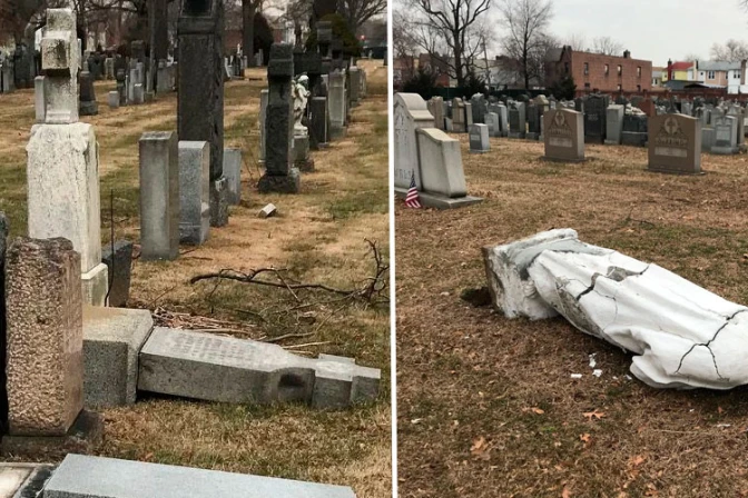Desconocidos profanan cementerio católico [FOTOS]