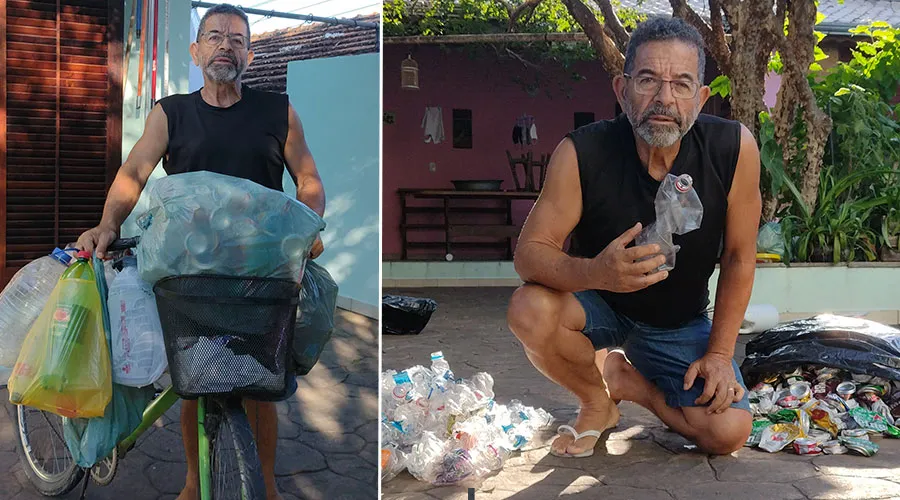 Hombre de 64 años recicla botellas cada mañana y dona ganancias a caridad católica