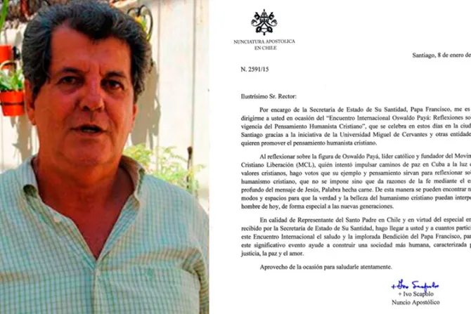 Santa Sede destaca labor de Oswaldo Payá para lograr caminos de paz en Cuba