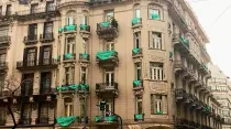 Edificio INADI con pañuelos verdes / Foto: Abogados por la Vida