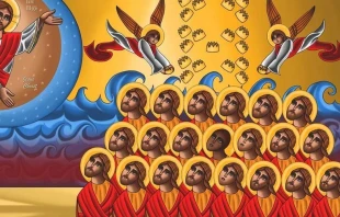 u00cdcono que representa a los 21 mu00e1rtires de Libia / Foto: Difusiu00f3n Tony Rezk 