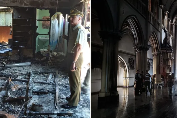Obispo condena violencia tras incendio de iglesia de la policía en Chile