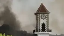 Captura de video / Detrucción de la iglesia en Todoque, La Palma.
