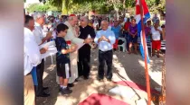Cardenal Ortega coloca primera piedra de iglesia San Juan Pablo II en La Habana / Foto: Conferencia de Obispos Católicos de Cuba (Facebook)