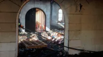 Incendio provocado en la Iglesia Católica de la multiplicación en Tabgha, Israel, se sospecha que ha sido llevado a cabo por extremistas judíos. Crédito: Patriarcado Latino de Jerusalén