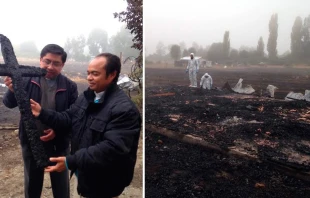 Foto: Incendio Capilla Padre Hurtado / Cru00e9dito: Obispado Villarica  