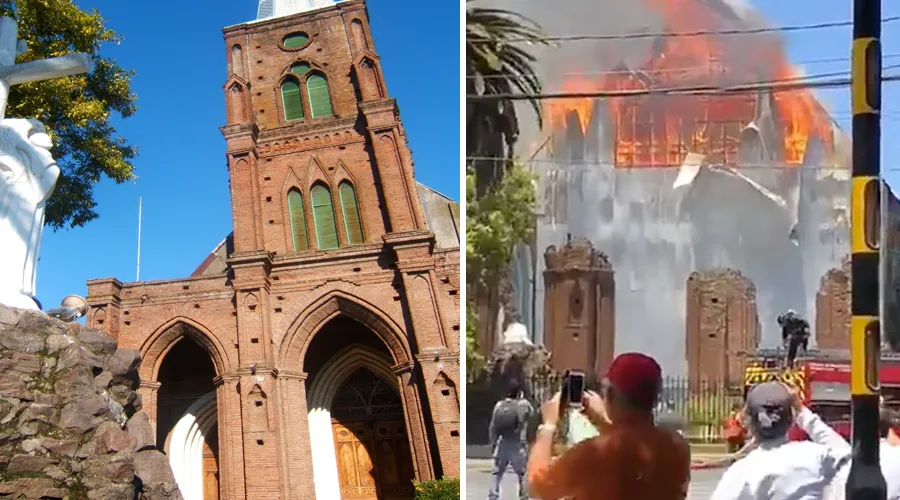 Voraz incendio destruye iglesia franciscana en Chile