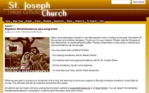 Captura de sitio web de la parroquia de San José, en la Diócesis de San Bernardino