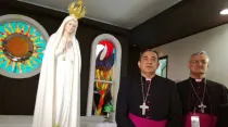 Imagen peregrina de la Virgen de Fátima recibida por el Arzobispo de Panamá, Mons. José Domingo Ulloa / Foto: Arquidiócesis de Panamá