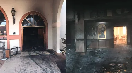Hombre estrella un auto y lanza objeto incendiario contra iglesia con feligreses dentro