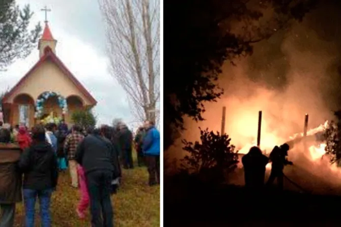 Incendio consume capilla rural en el sur de Chile