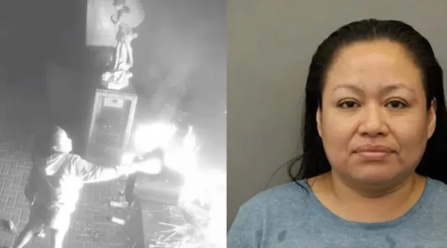 Virginia Roque-Fermin está acusada de ser la autora de un incendio en el Santuario de Nuestra Señora de Guadalupe en Des Plaines, Illinois. Crédito: Departamento de Policía de Des Plaines.?w=200&h=150
