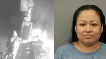 Virginia Roque-Fermin está acusada de ser la autora de un incendio en el Santuario de Nuestra Señora de Guadalupe en Des Plaines, Illinois. Crédito: Departamento de Policía de Des Plaines.