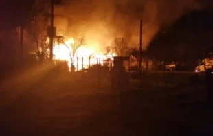 Incendio en la Capilla Buen Pastor. Cru00e9dito: Obispado de Temuco 