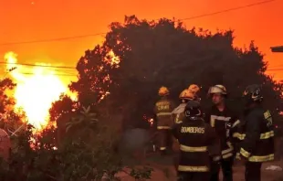 El incendio en Viña del Mar afectó a cientos de viviendas. Crédito: Bomberos de Chile 