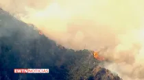 Incendio forestal en California. Crédito: Captura de imagen (EWTN Noticias)