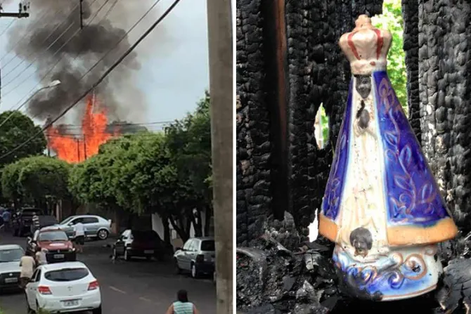 FOTOS: Imagen de la Virgen de Aparecida permanece intacta tras incendio en Brasil