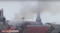 Incendio de la iglesia San Pedro y San Pablo de Lille (Francia). Crédito. Captura de Pantalla Youtube 